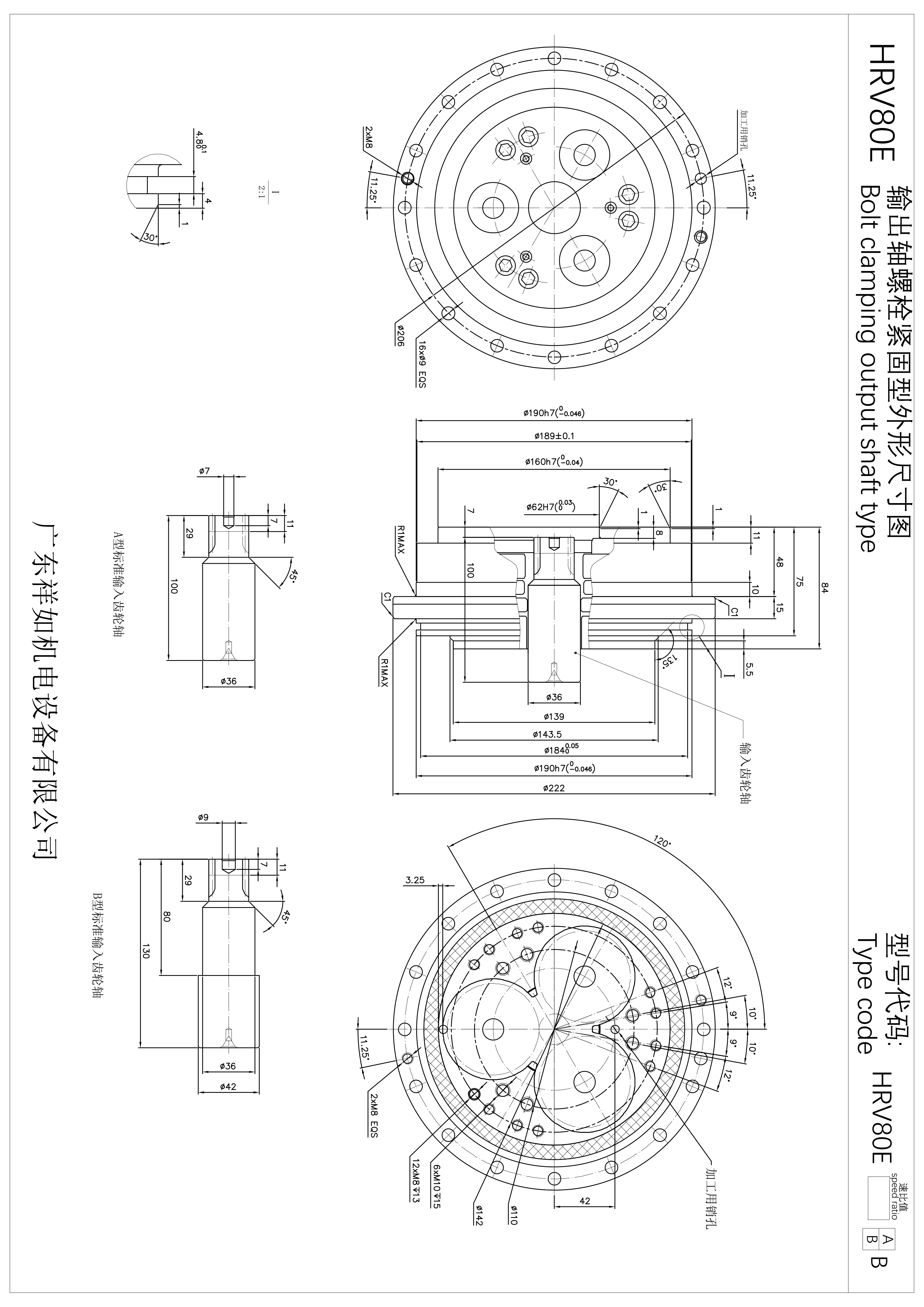 HRV080E齿轮太阳集团城娱8722
尺寸